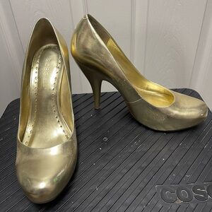 BCBGeneration Metallic Gold Heels